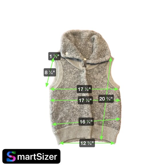 GAP Alpaca Wool Snap Front Wide Collar Sleveless Vest Size Small - Picture 8 of 8